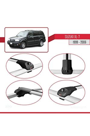 Suzuki XL-7 1999-2006 Arası ile uyumlu ACE-1 Ara Atkı Tavan Barı GRİ
