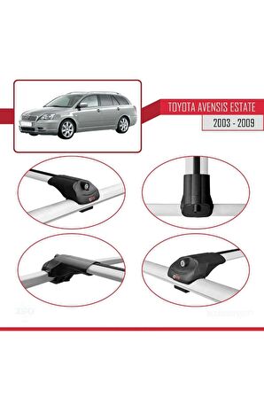 Toyota Avensis SW 2003-2009 Arası ile uyumlu ACE-1 Ara Atkı Tavan Barı GRİ