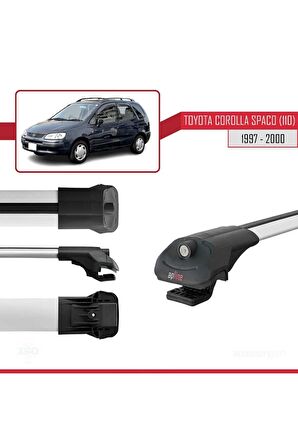 Toyota Corolla Spacio (E110) 1997-2000 Arası ile uyumlu ACE-1 Ara Atkı Tavan Barı GRİ