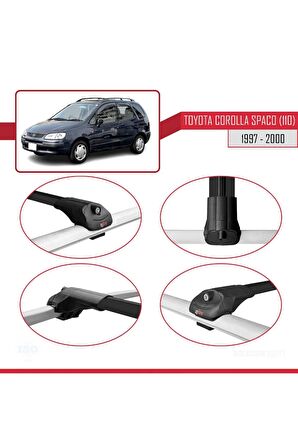 Toyota Corolla Spacio (E110) 1997-2000 Arası ile uyumlu ACE-1 Ara Atkı Tavan Barı SİYAH