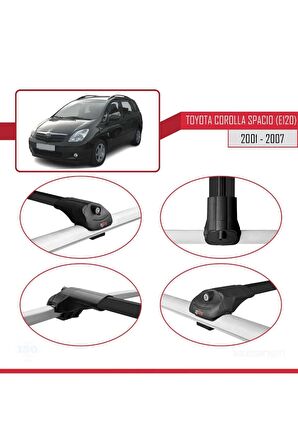 Toyota Corolla Spacio (E120) 2001-2007 Arası ile uyumlu ACE-1 Ara Atkı Tavan Barı SİYAH