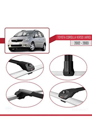 Toyota Corolla Verso (AR10) 2002-2003 Arası ile uyumlu ACE-1 Ara Atkı Tavan Barı SİYAH