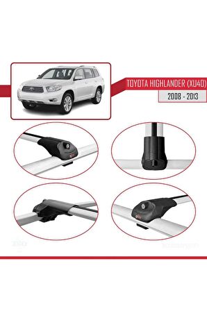 Toyota Highlander (XU40) 2008-2013 Arası ile uyumlu ACE-1 Ara Atkı Tavan Barı GRİ