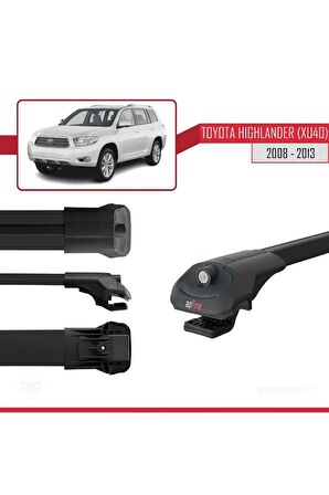 Toyota Highlander (XU40) 2008-2013 Arası ile uyumlu ACE-1 Ara Atkı Tavan Barı SİYAH