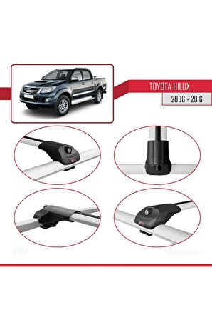 Toyota Hilux 2006-2016 Arası ile uyumlu ACE-1 Ara Atkı Tavan Barı GRİ