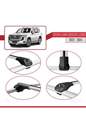 Toyota Land Cruiser (J300) 2022 ve Sonrası ile uyumlu ACE-1 Ara Atkı Tavan Barı GRİ
