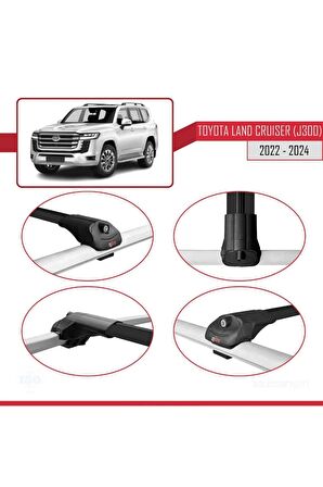 Toyota Land Cruiser (J300) 2022 ve Sonrası ile uyumlu ACE-1 Ara Atkı Tavan Barı SİYAH