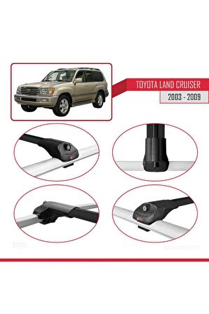 Toyota Land Cruiser 2003-2009 Arası ile uyumlu ACE-1 Ara Atkı Tavan Barı SİYAH