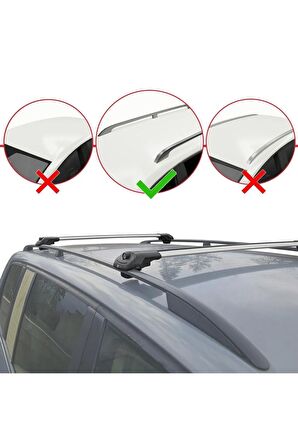 Toyota Land Cruiser Prado (J120) 2002-2006 Arası ile uyumlu ACE-1 Ara Atkı Tavan Barı GRİ