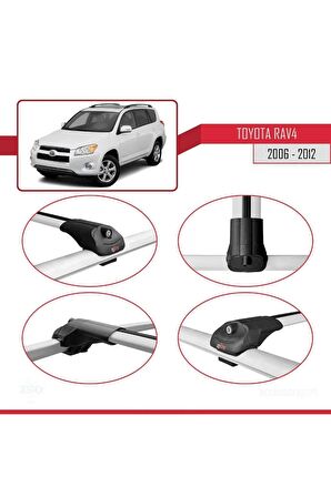 Toyota RAV4 2006-2012 Arası ile uyumlu ACE-1 Ara Atkı Tavan Barı GRİ
