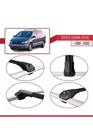 Toyota Sienna (XL10) 1998-2003 Arası ile uyumlu ACE-1 Ara Atkı Tavan Barı SİYAH