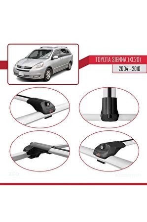 Toyota Sienna (XL20) 2004-2010 Arası ile uyumlu ACE-1 Ara Atkı Tavan Barı GRİ