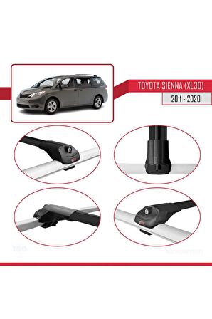 Toyota Sienna (XL30) 2011-2020 Arası ile uyumlu ACE-1 Ara Atkı Tavan Barı SİYAH
