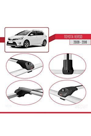 Toyota Verso 2009-2018 Arası ile uyumlu ACE-1 Ara Atkı Tavan Barı GRİ