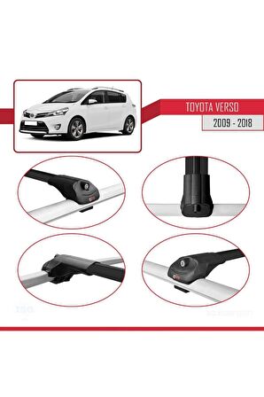 Toyota Verso 2009-2018 Arası ile uyumlu ACE-1 Ara Atkı Tavan Barı SİYAH