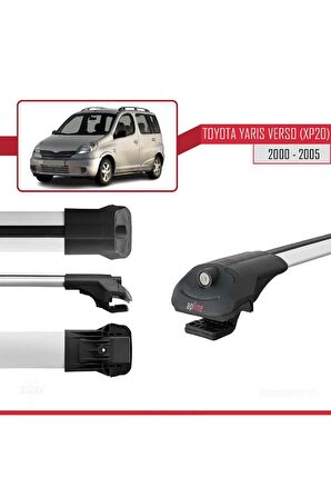 Toyota Yaris Verso (XP20) 2000-2005 Arası ile uyumlu ACE-1 Ara Atkı Tavan Barı GRİ