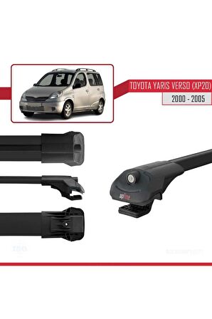 Toyota Yaris Verso (XP20) 2000-2005 Arası ile uyumlu ACE-1 Ara Atkı Tavan Barı SİYAH