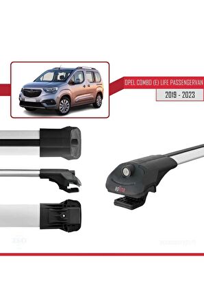 Opel Combo (E) Life PASSENGERVAN 2019-2023 Arası ile uyumlu ACE-1 Ara Atkı Tavan Barı GRİ