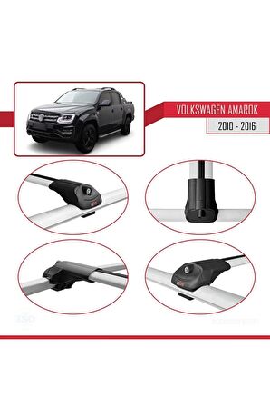 Volkswagen Amarok 2010-2016 Arası ile uyumlu ACE-1 Ara Atkı Tavan Barı GRİ