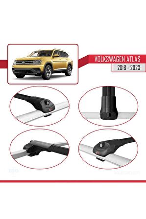 Volkswagen Atlas 2018-2023 ile uyumlu ACE-1 Ara Atkı Tavan Barı SİYAH