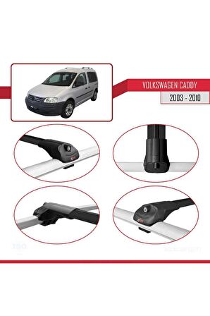 Volkswagen Caddy 2003-2010 Arası ile uyumlu ACE-1 Ara Atkı Tavan Barı SİYAH