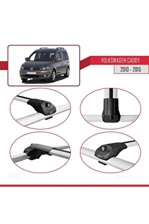 Volkswagen Caddy 2010-2015 Arası ile uyumlu ACE-1 Ara Atkı Tavan Barı GRİ