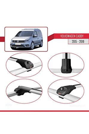 Volkswagen Caddy 2015-2019 Arası ile uyumlu ACE-1 Ara Atkı Tavan Barı GRİ