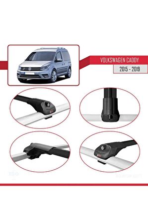 Volkswagen Caddy 2015-2019 Arası ile uyumlu ACE-1 Ara Atkı Tavan Barı SİYAH