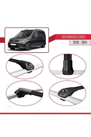 Volkswagen Caddy 2020 ve Sonrası ile uyumlu ACE-1 Ara Atkı Tavan Barı SİYAH
