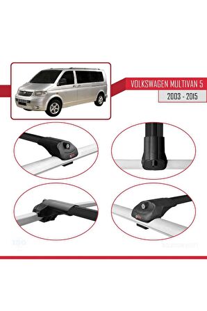 Volkswagen Multivan (T5) 2003-2015 Arası ile uyumlu ACE-1 Ara Atkı Tavan Barı SİYAH