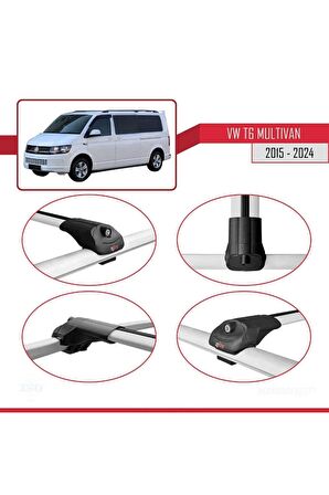 Volkswagen Multivan (T6) 2015 ve Sonrası ile uyumlu ACE-1 Ara Atkı Tavan Barı GRİ