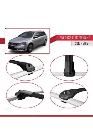 Volkswagen Passat (B7) VARIANT 2010-2015 Arası ile uyumlu ACE-1 Ara Atkı Tavan Barı SİYAH
