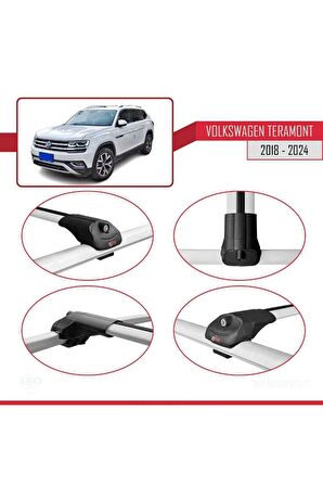 Volkswagen Teramont 2018 ve Sonrası ile uyumlu ACE-1 Ara Atkı Tavan Barı GRİ