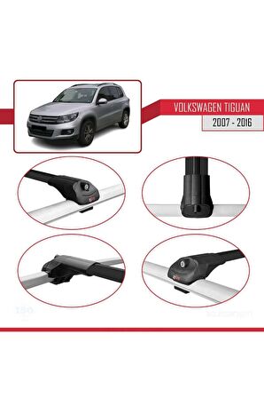 Volkswagen Tiguan 2007-2016 Arası ile uyumlu ACE-1 Ara Atkı Tavan Barı SİYAH