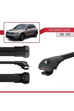 Volkswagen Tiguan 2016-2020 Arası ile uyumlu ACE-1 Ara Atkı Tavan Barı SİYAH