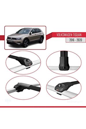 Volkswagen Tiguan 2016-2020 Arası ile uyumlu ACE-1 Ara Atkı Tavan Barı SİYAH