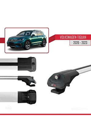 Volkswagen Tiguan 2020-2023 Arası ile uyumlu ACE-1 Ara Atkı Tavan Barı GRİ