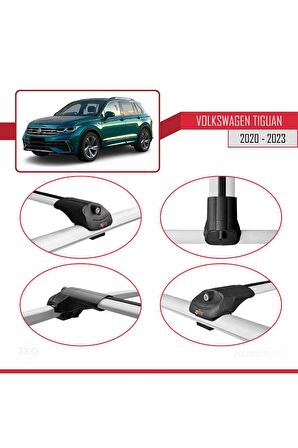 Volkswagen Tiguan 2020-2023 Arası ile uyumlu ACE-1 Ara Atkı Tavan Barı GRİ 3 ADET BAR