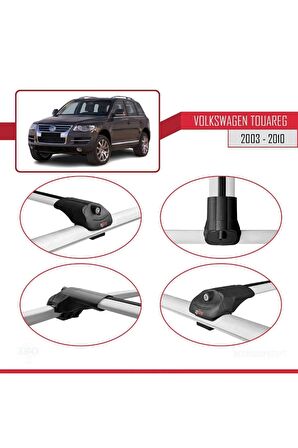 Volkswagen Touareg 2003-2010 Arası ile uyumlu ACE-1 Ara Atkı Tavan Barı GRİ