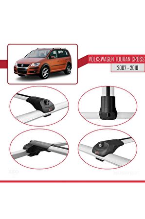 Volkswagen Touran CROSS 2007-2010 Arası ile uyumlu ACE-1 Ara Atkı Tavan Barı GRİ