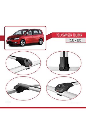 Volkswagen Touran CROSS 2010-2015 Arası ile uyumlu ACE-1 Ara Atkı Tavan Barı GRİ