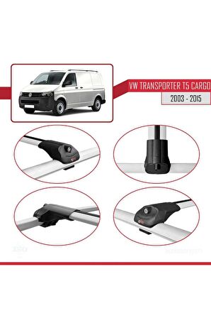Volkswagen Transporter (T5) 2003-2015 Arası ile uyumlu ACE-1 Ara Atkı Tavan Barı GRİ