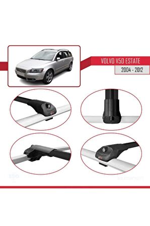Volvo V50 Estate 2004-2012 Arası ile uyumlu ACE-1 Ara Atkı Tavan Barı SİYAH