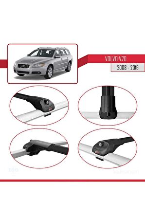 Volvo V70 2008-2016 Arası ile uyumlu ACE-1 Ara Atkı Tavan Barı SİYAH