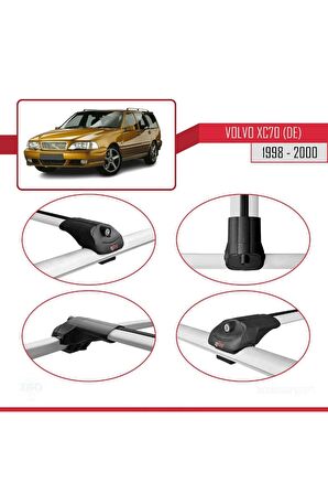 Volvo XC70 (DE) 1998-2000 Arası ile uyumlu ACE-1 Ara Atkı Tavan Barı GRİ