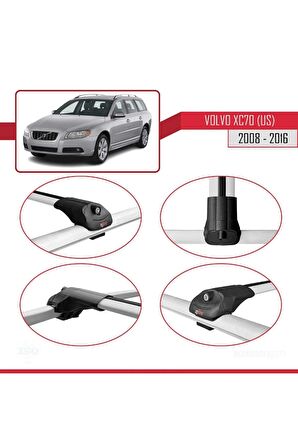 Volvo XC70 (US) 2008-2016 Arası ile uyumlu ACE-1 Ara Atkı Tavan Barı GRİ