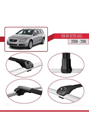 Volvo XC70 (US) 2008-2016 Arası ile uyumlu ACE-1 Ara Atkı Tavan Barı SİYAH