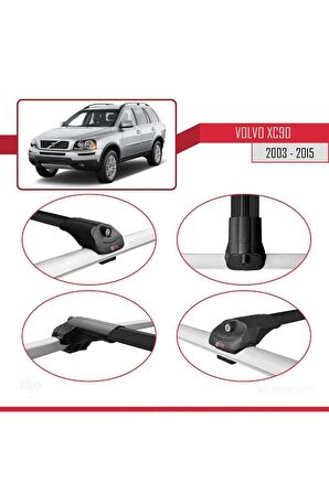 Volvo XC90 2003-2015 Arası ile uyumlu ACE-1 Ara Atkı Tavan Barı SİYAH