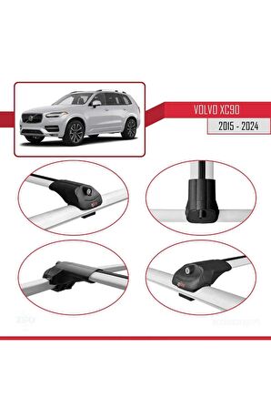 Volvo XC90 2015 ve Sonrası ile uyumlu ACE-1 Ara Atkı Tavan Barı GRİ