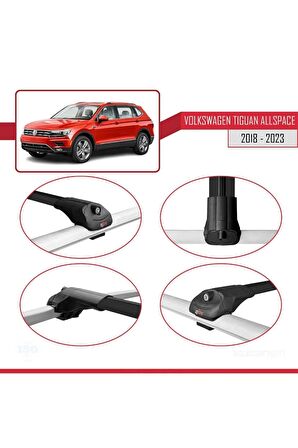 VW Tiguan Allspace 2018-2023 Arası ile uyumlu ACE-1 Ara Atkı Tavan Barı SİYAH